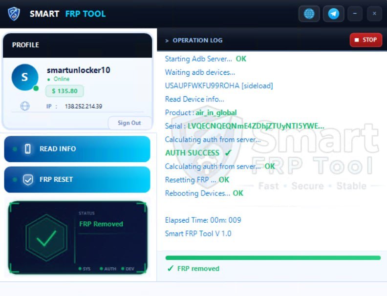 Smart FRP Tool Main Screen